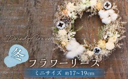 【ふるさと納税】【ドライフラワー】冬のフラワーリース ミニサイズ 約17〜19cm