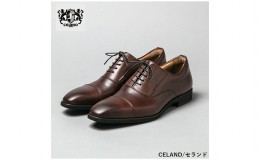 【ふるさと納税】CELAND 牛革ラクチン軽量ビジネスシューズ 紐タイプ 紳士靴 (ストレートチップ）ダークブラウン CE1201
