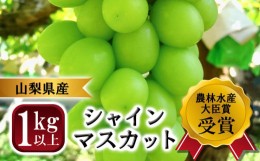 【ふるさと納税】【農林水産大臣賞受賞】山梨県産シャインマスカット　2房　1kg以上　※2024年9月から発送