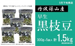 【ふるさと納税】【2024年9月下旬発送】早生丹波黒枝豆300g×5（枝なし）