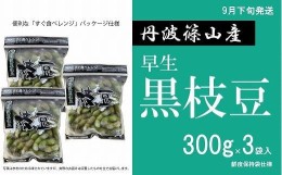 【ふるさと納税】【2024年9月下旬発送】早生丹波黒枝豆300g×3（枝なし）