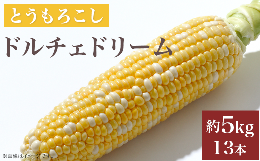 【ふるさと納税】324とうもろこし(ドルチェドリーム) 約5kg 13本 バイカラー 黄 白 茨城 【先行予約 2024年7月頃〜発送予定】