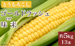 【ふるさと納税】325とうもろこし(ゴールドラッシュor味来) 約5kg 13本 黄 茨城 【先行予約 2024年7月頃〜発送予定】