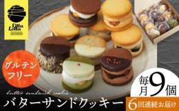 【ふるさと納税】【6回定期便】バターサンドクッキー 9個 長与町/ Lilla Lotta（リラロッタ） [EBR027] 米粉  スイーツ  ご褒美スイーツ 