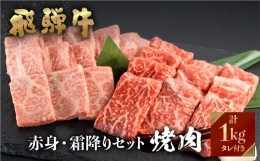 【ふるさと納税】飛騨牛 牛肉 焼肉 赤身 霜降り 食べ比べ 1kg (500g×2種) A4等級以上バーベキュー BBQ のし対応 お祝い ギフトに 帰省暮