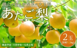 【ふるさと納税】梨 2024年 先行予約 あたご梨 2玉（1玉約750g）合計約1.5kg なし ナシ 岡山県産 国産 フルーツ 果物 ギフト [No.5220-05