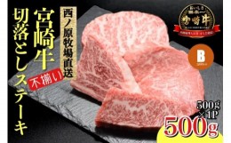 【ふるさと納税】【生産者まかない用特別提供品】特別提供・宮崎和牛不揃いカットステーキ 500ｇ（国産 牛肉 国産牛 和牛 黒毛和牛 赤身 