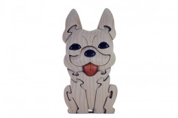 【ふるさと納税】フレンチブルドック（クリーム）　かわいい　犬　木製パズル　プレゼント　置物　玄関