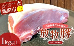 【ふるさと納税】【放牧豚】ロースかたまり 1kg以上 肉 豚肉 ロース ブロック肉 北海道 ポークチャップ  F4F-2231