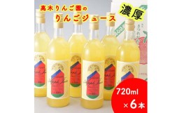 【ふるさと納税】高木りんご園のりんごジュース(720ml×6本)≪りんご アップルジュース 濃厚≫