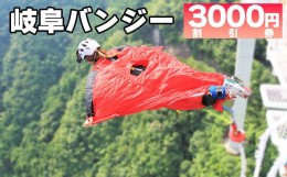 【ふるさと納税】208.【高さ215ｍ】日本一のバンジージャンプ「岐阜バンジー」3,000円割引券