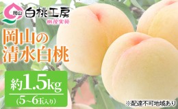 【ふるさと納税】桃 2024年 先行予約 清水 白桃 1.5kg 5〜6玉 もも モモ 岡山 国産 フルーツ 果物 ギフト 桃茂実苑 