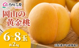 【ふるさと納税】桃 2024年 先行予約 黄金桃 2kg 6〜8玉 もも モモ 岡山 国産 フルーツ 果物 ギフト 桃茂実苑 