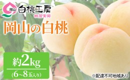 【ふるさと納税】桃 2024年 先行予約 白桃 2kg 6〜8玉 もも モモ 岡山 国産 フルーツ 果物 ギフト 桃茂実苑 