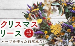 【ふるさと納税】クリスマスリース【ハーブを使った自然風合い】(40cm)  【 ふるさと納税 人気 おすすめ ランキング  クリスマス クリス