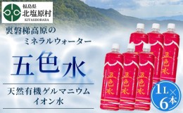 【ふるさと納税】「五色水」1L×6本入り【天然有機ゲルマニウムイオン水】 【 ふるさと納税 人気 おすすめ ランキング 水 飲料水 飲料 1L