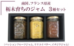 【ふるさと納税】南国、フランス原産　栃木育ちのジャム３種セット（パッションフルーツジャム、リリコイバター、イチジクジャム）