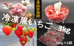 【ふるさと納税】シエルファーム 冷凍黒いちご 真紅の美鈴 3kg / 苺 いちご 希少品種