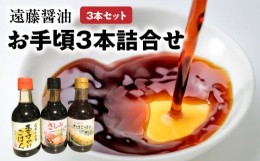 【ふるさと納税】遠藤醤油  お手頃３本詰合せ 醤油 しょうゆ だし 昆布 かつお さしみしょうゆ 調味料 家庭用 遠藤?油 守山市