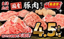 【ふるさと納税】《最速便》ロースたっぷり大満足豚肉バラエティセット4.5kg_M132-064-Z