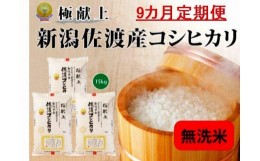 【ふるさと納税】無洗米15kg 新潟県佐渡産コシヒカリ15kg(5kg×3)×9回「9カ月定期便」