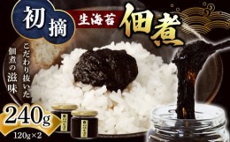 【ふるさと納税】初摘 生海苔 佃煮 120g×2 | 魚貝類 海産物 海の幸 海苔 のり 海苔の佃煮 熊本県 玉名市