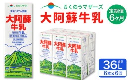 【ふるさと納税】【6ヶ月定期便】大阿蘇 牛乳 1L×6本×6回 合計36L 紙パック ミルク 成分無調整 