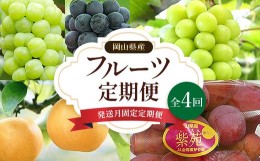 【ふるさと納税】＜発送月固定定期便＞岡山県産 フルーツ定期便全4回 TY0-0431