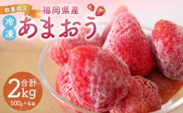 【ふるさと納税】【2024年4月上旬より発送開始】 【 数量限定 】 福岡県産 あまおう 冷凍 約2kg (500g×4袋)  特別栽培 いちご フルーツ 