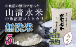 【ふるさと納税】【新米先行受付】新潟県魚沼産コシヒカリ「山清水米」無洗米5kg