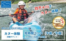 【ふるさと納税】23-462．【体験チケット】四万十川でのんびり遊ぶ♪気軽にカヌー体験・短時間コース【午前／午後】（小学生1名様・1時間