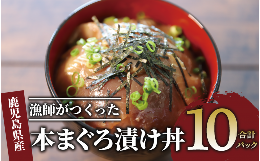 【ふるさと納税】【鹿児島産本まぐろ】漁師が作った本まぐろ漬け丼80g×10P合計800g(指宿山川水産/022-1599) まぐろ 鮪 魚 魚介 海鮮 丼 