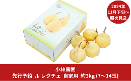 【ふるさと納税】先行予約 ル レクチェ 自家用 約3kg [11月下旬から発送予定] 7〜14玉 幻の西洋梨 ル・レクチェ 洋梨の貴婦人 新潟県産 