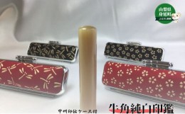 【ふるさと納税】甲州印伝ケース付牛角純白印鑑[?5530-0364]