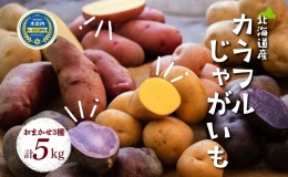 【ふるさと納税】北海道産 じゃがいも 3種 5kg 北海道 きたあかり メークイン レッドムーン シルクスイート シャドークイーン ジャガイモ