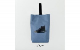 【ふるさと納税】KITOKITO 帆布シューズバッグ【L／ブルー】｜大きめ 上履き入れ 男の子 女の子 小学生 中学生 靴入れ 上履き袋 シューズ