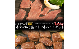 【ふるさと納税】お肉讃歌牛ハラミと 牛タン 味付け切り落としセット 1.6kg ＜肉の匠 中むら屋厳選＞　【1680】