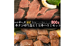 【ふるさと納税】お肉讃歌牛ハラミと味付け牛タン切り落としセット 800g　 ＜肉の匠 中むら屋厳選＞　【1679】