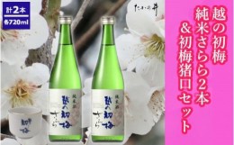 【ふるさと納税】13P33 越の初梅純米さらら720ml 2本＋初梅猪口セット 高の井酒造 酒器 純米酒 日本酒 720ml 新潟県 小千谷市