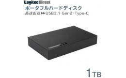 【ふるさと納税】【037-08】ロジテック 外付けHDD ポータブル1TB　USB3.1 Gen2 Type-C タイプC ハードディスク【LHD-PBR10UCBK】