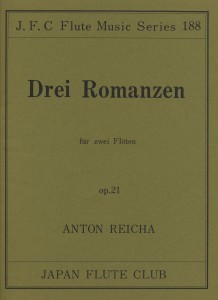 楽譜 フルートクラブ名曲シリーズ188 ライハ作曲 三つのロマンス ／ 日本フルートクラブ出版