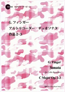 楽譜 リコーダーピース G．フィンガー アルトリコーダーデュオソナタ ハ長調 作品2−3 ／ リコーダーＪＰ