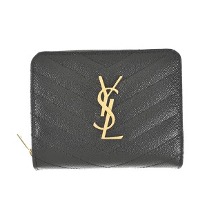 イヴ・サンローラン Yves_Saint_Laurent 668288 BOW01 1000 2ツオリ小銭 BK