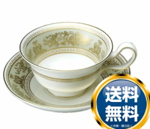 ウェッジウッド WEDGWOOD コロンビア セージ グリーン ティーカップ＆ソーサー ピオニー