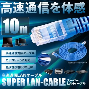 高速 LANケーブル 10m パソコン 爪折れ防止付き カテゴリ5 PC 防水 丈夫 ネット 有線 KOULAN10