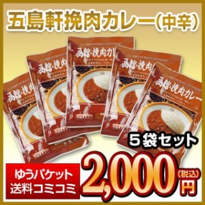 五島軒挽肉カレー（中辛）５袋セット【ゆうパケット送料コミコミ】 カレー レトルト　レトルトカレー 送料無料