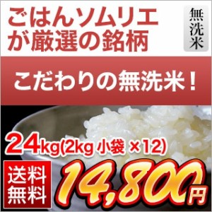 無洗米 24kg 2kg×12袋 令和5年(2023年)産 【くりやの無洗米】 香川県産コシヒカリ 送料無料 【米袋は窒素充填包装】 米 お米 白米 無洗