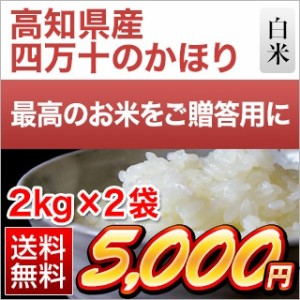 令和5年産 贈答用 高知産 四万十のかほり 白米 4kg（2kg×2袋）〈8年連続特A評価〉【特別栽培米】【送料無料】 窒素充填包装米袋ではあり