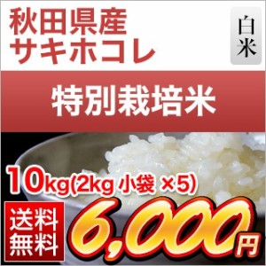 令和5年（2023年）産 秋田県産 サキホコレ 白米10kg(2kg×5袋) 3年連続特A評価 【送料無料】【特別栽培米】【即日出荷】【米袋は窒素充填