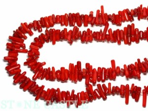【天然石 カットビーズ】赤珊瑚 40cm (約10x4mm) パワーストーン